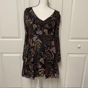 Kimchi Blue long sleeve, black floral dress, 4